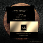 Carte De Visite Comptable Monogramme Or Moderne