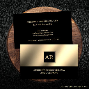 Carte De Visite Comptable Monogramme Or Moderne