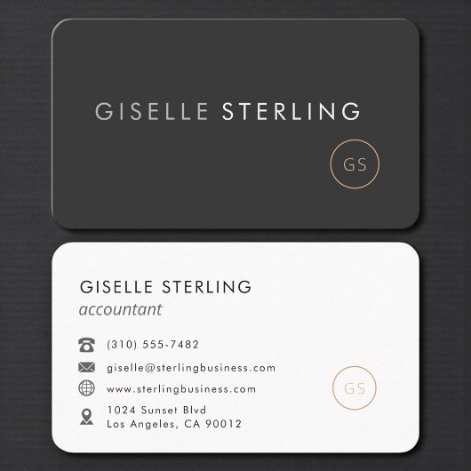 Carte De Visite Comptable Noir Professionnel