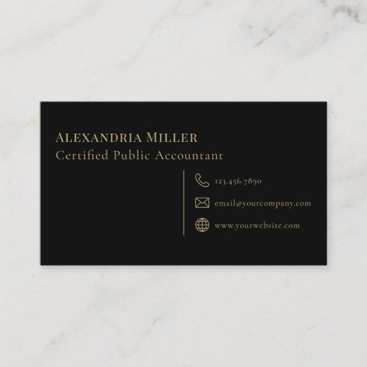 Carte De Visite Comptable noir simple CPA (Devant)