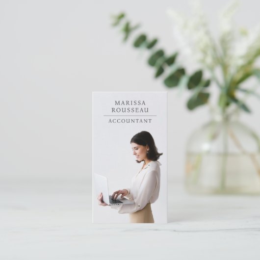 Carte De Visite Comptable photo professionnelle moderne (Debout devant)