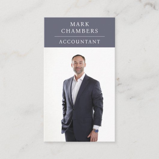 Carte De Visite Comptable photo professionnelle moderne (Devant)