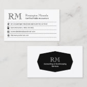 Carte de visite comptable professionnel (Devant / Derrière)