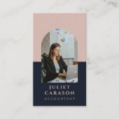Carte De Visite Comptable Professionnel Arch Photo Blush Rose (Devant)