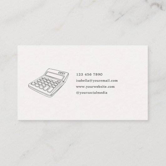 Carte De Visite Comptable professionnel simple moderne (Dos)