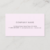 Carte De Visite Comptable professionnelle féminine en métal rose (Dos)