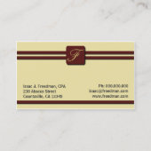 Carte De Visite Comptable professionnelle Monogram Cream Burgundy (Dos)