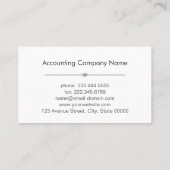 Carte De Visite Comptable Public Certifié Simple Minimal Élégant (Dos)