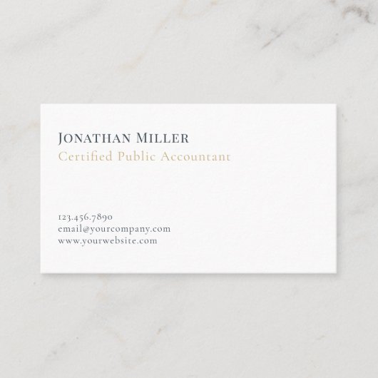 Carte De Visite Comptable public certifié Simple Professional (Devant)