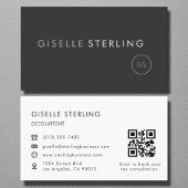 Carte De Visite Comptable QR Code Luxe Black Elegant