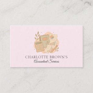 Carte De Visite Comptable Rose Professionnel de la comptabilité fi