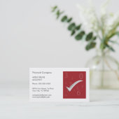 Carte De Visite Comptable rouge et blanc simple moderne (Debout devant)