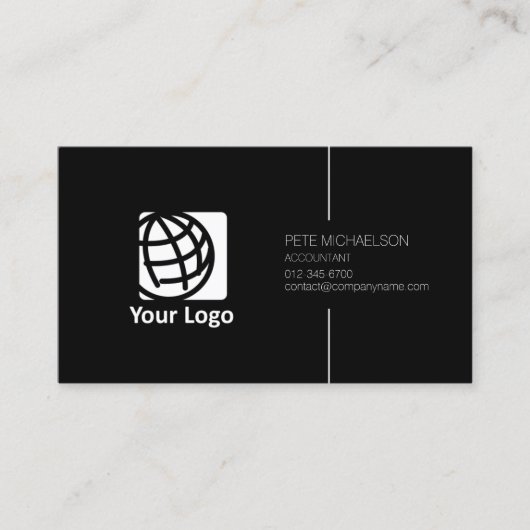 Carte De Visite Comptable Services financiers Black Elegant (Devant)