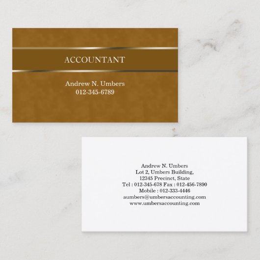 Carte de visite comptable Shiny Stripe (Devant / Derrière)