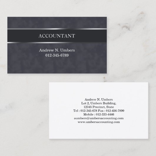 Carte De Visite Comptable Shiny Stripe Accounting (Devant / Derrière)