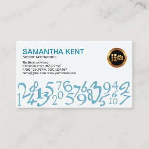 Carte De Visite Comptable simple en chiffres bleus
