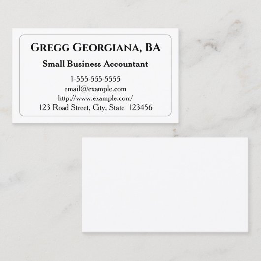 Carte de visite comptable simple et élégant (Devant / Derrière)