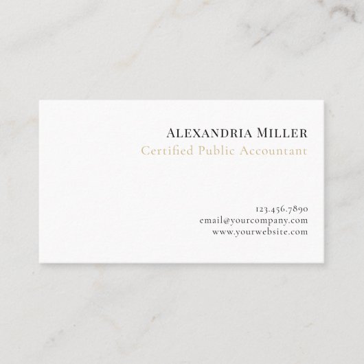 Carte De Visite Comptable simple et élégant (Devant)