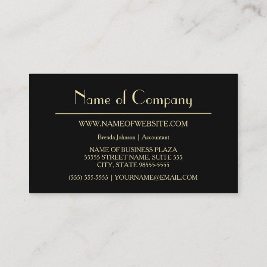 Carte De Visite Comptable Simple Violet Avec Élégant Monogramme (Dos)