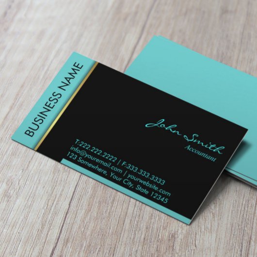 Carte de visite comptable Turquoise moderne