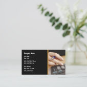 Carte De Visite Comptable utilisant une calculatrice (Debout devant)