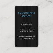Carte De Visite Comptable vertical à rayures noir et gris (Dos)