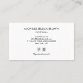 CARTE DE VISITE COMPTE SOCIAL PROFESSIONNEL DU MONOGRAMME DE COULE (Dos)