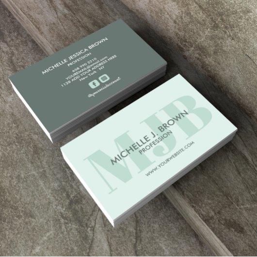 CARTE DE VISITE COMPTE SOCIAL PROFESSIONNEL DU MONOGRAMME DE COULE