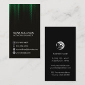 Carte De Visite Computer Engineering Technical Green Halftone (Devant / Derrière)