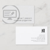 Carte De Visite Computer Programmer Bold Code du programme Icon I. (Devant / Derrière)