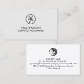 Carte De Visite Computer Programmer Software Developer (Devant / Derrière)