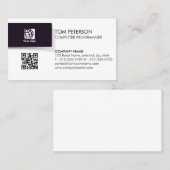 Carte De Visite Computer Programmer Technical Skills (Devant / Derrière)