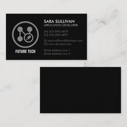 Carte De Visite Computer Programmer Technology (Devant / Derrière)