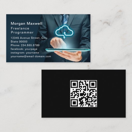 Carte De Visite Computer Programmer Technology Business Card (Devant / Derrière)