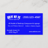 Carte De Visite Computer Repair Company sautent le message (Dos)