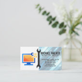 Carte De Visite Computer Repair Modern | Technician Wrench (Debout devant)