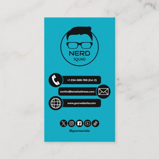 Carte De Visite Computer Tech Guy Nerdy Business Card (Devant)