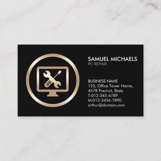 Carte De Visite Computer Tools Icon PC Repair Business Card (Devant)