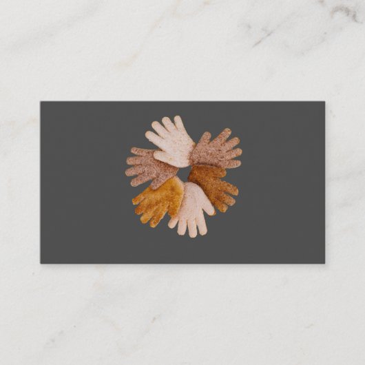 Carte De Visite Concept de cercle de mains multiculturelles à base (Devant)