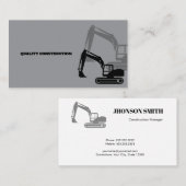 Carte De Visite Concept monochrome Construction d'équipement lourd (Devant / Derrière)