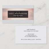 Carte De Visite Concepteur à bandes de cuivre monogramme élégant (Devant / Derrière)