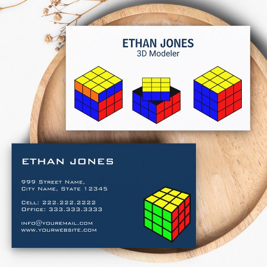 Carte De Visite Concepteur CAO moderne | Animateur | Modeleur 3D