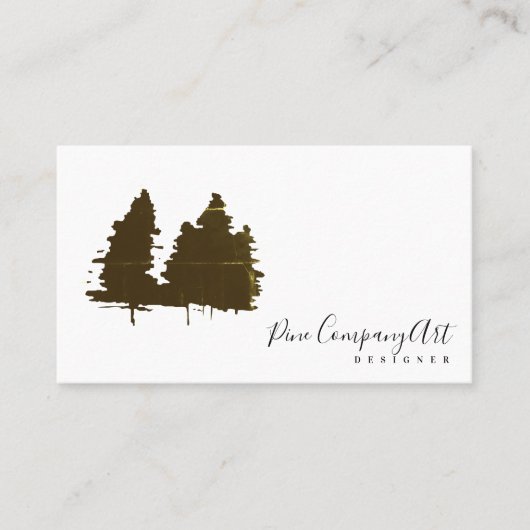 Carte De Visite Concepteur d'arbres de pin rustiques (Devant)