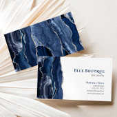 Carte De Visite Concepteur de bijoux en géode d'agate bleu marine 