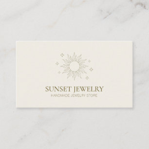 Carte De Visite Concepteur de bijoux faits main Boho Celestial Sun