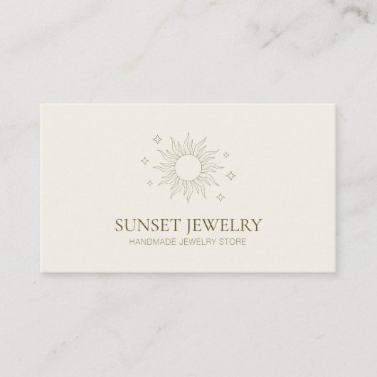 Carte De Visite Concepteur de bijoux faits main Boho Celestial Sun (Devant)