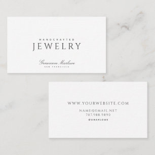 Carte De Visite Concepteur de bijoux minimalistes élégants artisan
