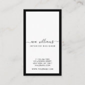 Carte De Visite Concepteur de calligraphie moderne B&W Social Vert (Dos)