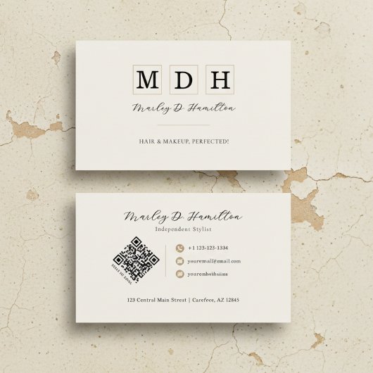 Carte De Visite Concepteur de code QR or élégant