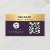 Carte De Visite Concepteur de design moderne Code QR (Dos)